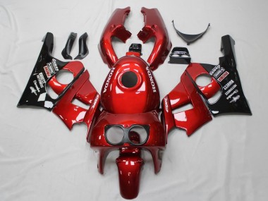 Rouge Noir Brillant Carénage Moto Honda CBR400RR NC29 1990-1999 Pas Chère