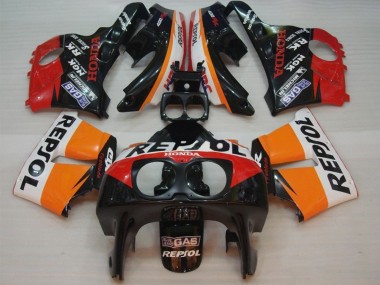 Orange Blanc Rouge Noir Brillant Repsol HRC Carénage Moto Honda CBR400RR NC29 1990-1999 Pas Chère