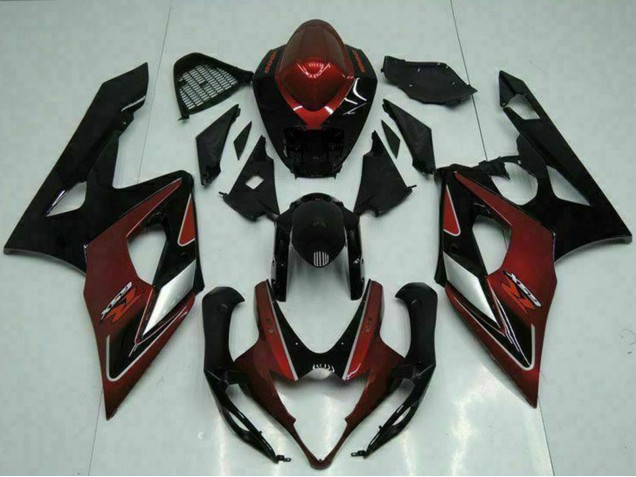 Rouge Argent Noir Brillant Carénage Moto Suzuki GSXR 1000 2005-2006
