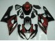 Rouge Argent Noir Brillant Carénage Moto Suzuki GSXR 1000 2005-2006