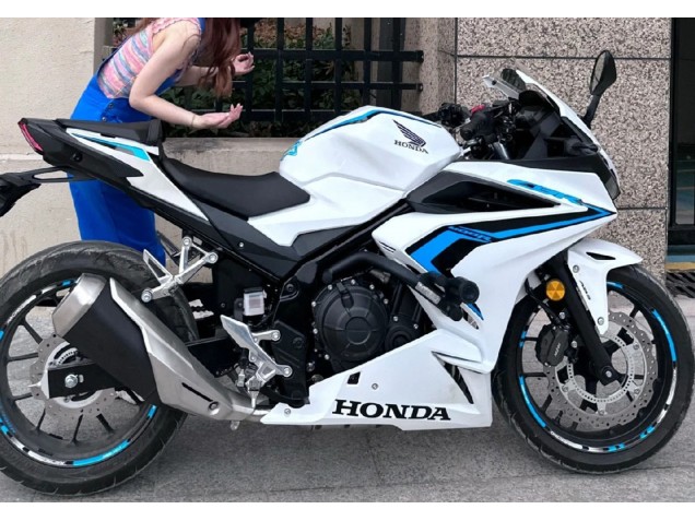 Blanc Bleu Carénage Moto Honda CBR400R 2022