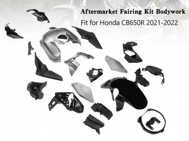 Argent Noir Carénage Moto Honda CB650R 2019-2022