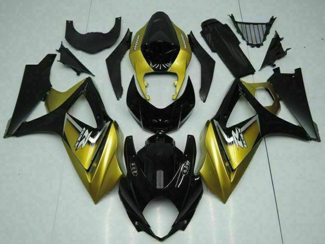 Or Noir Brillant Argent Décalque Carénage Moto Suzuki GSXR 1000 2007-2008