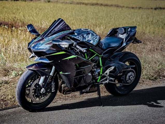 Noir Bleu Caméléon Vert Carénage Moto Kawasaki Ninja H2 2015-2022