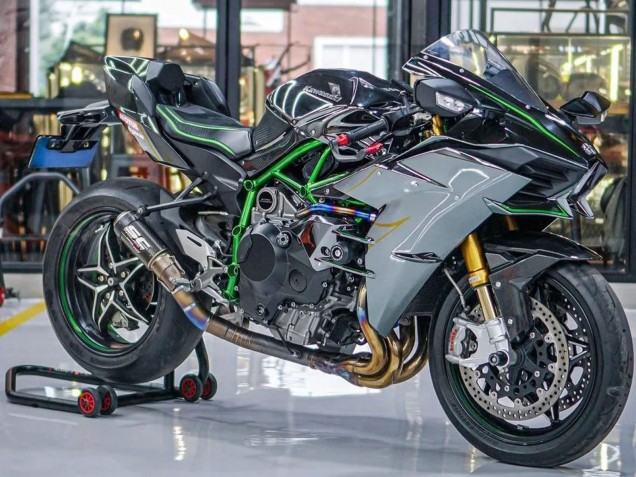 Gris Carénage Moto Kawasaki Ninja H2 2015-2022