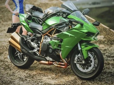 Vert Carénage Moto Kawasaki Ninja H2 2015-2022 Pas Chère