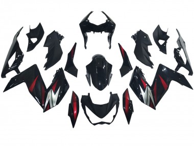 Noir Brillant Rouge Argent Carénage Moto Kawasaki Z250/Z300 2015-2016 Pas Chère