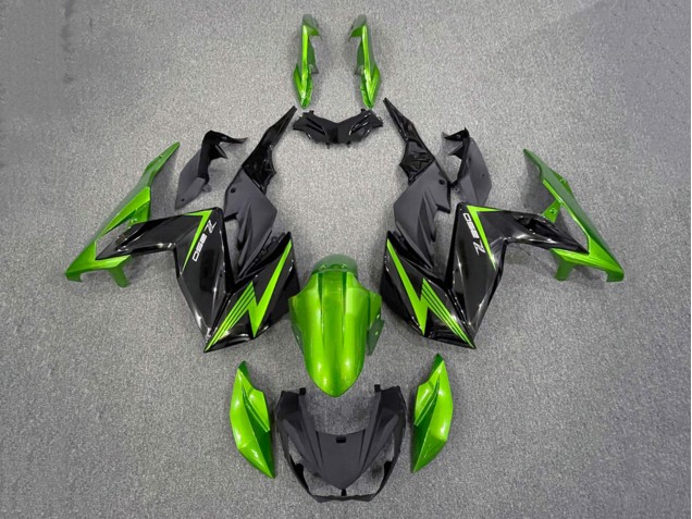 Vert Noir Brillant Carénage Moto Kawasaki Z250/Z300 2015-2016