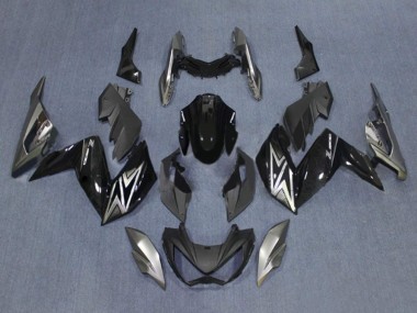 Noir Brillant Argent Carénage Moto Kawasaki Z250/Z300 2015-2016 Pas Chère