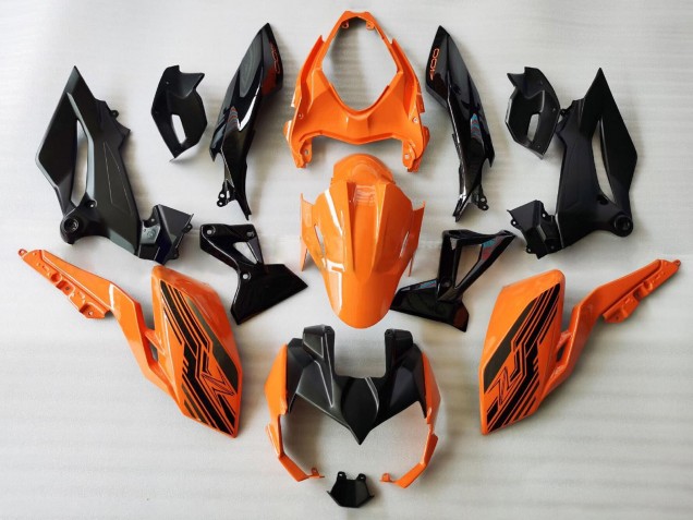 Orange Noir Brillant Carénage Moto Kawasaki Z400 2018-2024