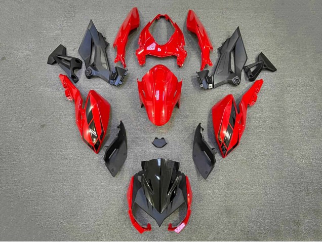 Rouge Noir Mat Carénage Moto Kawasaki Z400 2018-2024