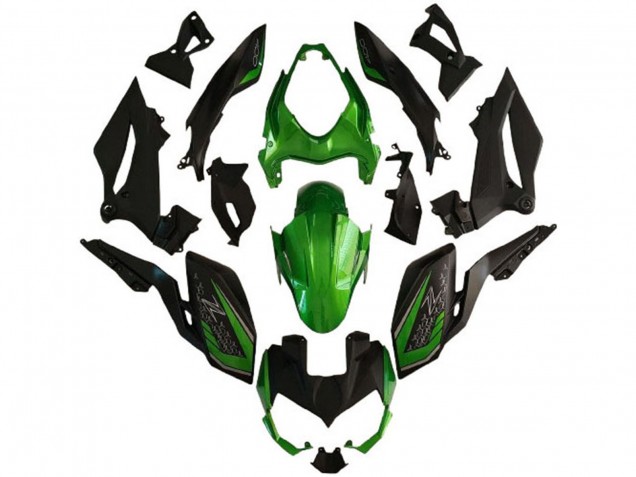 Vert Noir Mat Carénage Moto Kawasaki Z400 2018-2024
