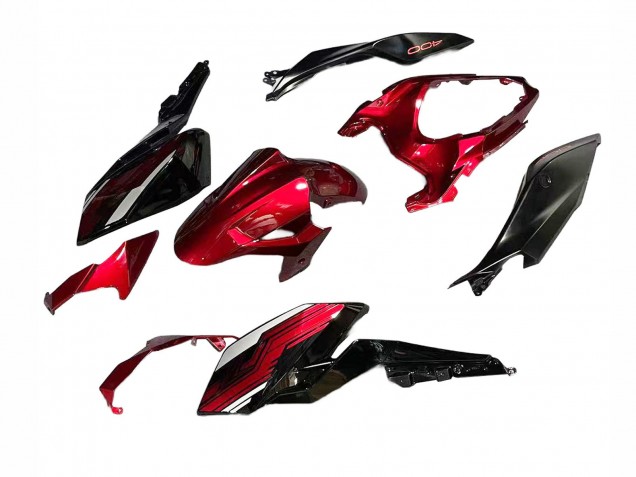 Bonbon Rouge Noir Brillant Carénage Moto Kawasaki Z400 2018-2024