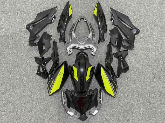 Noir Mat Jaune Carénage Moto Kawasaki Z400 2018-2024