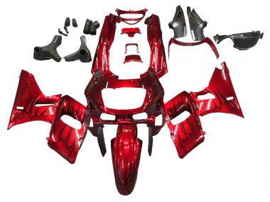 Rouge Noir Flamme Carénage Moto Kawasaki ZZR600 1998-2003 Pas Chère