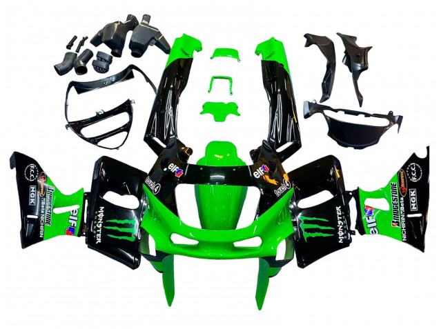 Vert Noir Monstre Elf Carénage Moto Kawasaki ZZR600 1998-2003