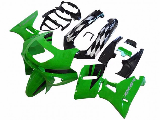 Vert Noir Brillant Carénage Moto Kawasaki ZZR600 1998-2003