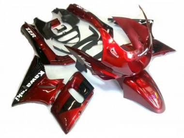Rouge Noir Brillant Carénage Moto Kawasaki ZZR600 1998-2003 Pas Chère