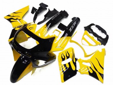 Jaune Noir Flamme Carénage Moto Kawasaki ZZR600 1998-2003 Pas Chère