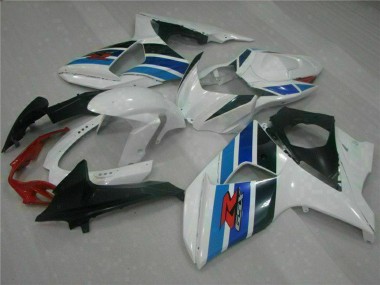 Blanc Bleu Noir Complet Carénage Moto Suzuki GSXR 1000 2009-2016 Pas Chère