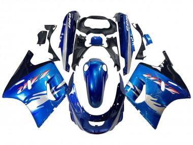Bleu Argent Noir Carénage Moto Kawasaki ZZR1100 1993-2003 Pas Chère