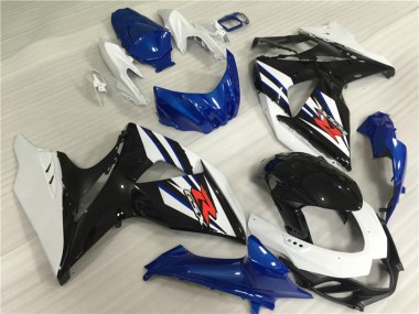 Blanc Bleu Noir Kits Complet Carénages Moto Suzuki GSXR 1000 2009-2016 Pas Chère