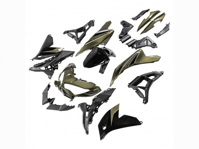 Vert Foncé Noir Carénage Moto Kawasaki Versys 650 2022-2025