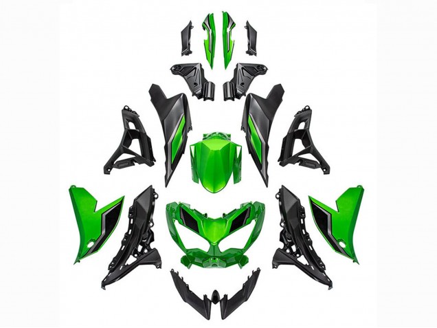 Vert Noir Brillant Carénage Moto Kawasaki Versys 650 2022-2025