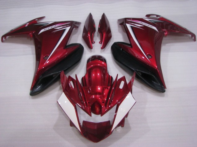 Rouge Blanc Noir Carénage Moto Yamaha FZ6R 2009-2015