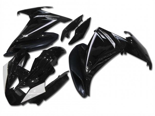 Noir Brillant Blanc Carénage Moto Yamaha FZ6R 2009-2015
