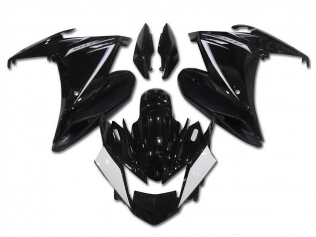 Noir Brillant Blanc Carénage Moto Yamaha FZ6R 2009-2015