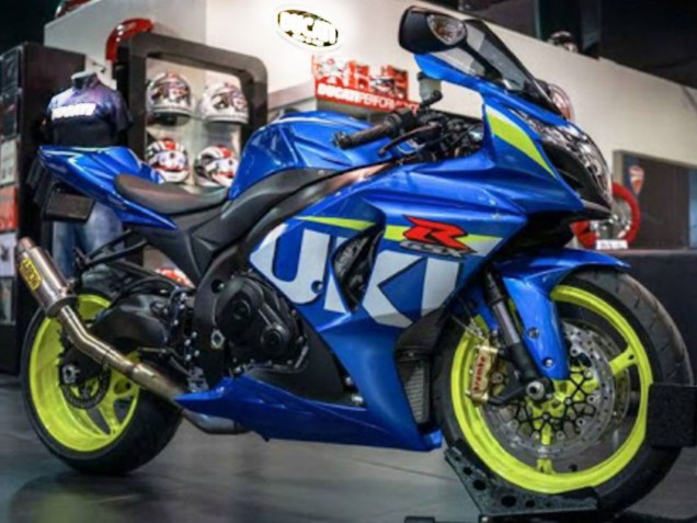 Bleu Vert Blanc Carénages Moto Suzuki GSXR 1000 2009-2016