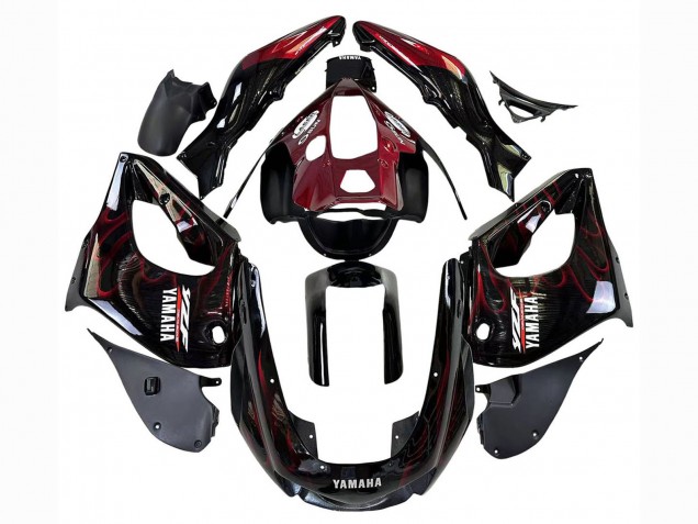 Noir Rouge Foncé Flamme Carénage Moto Yamaha YZF 1000R Thunderace 1997-2007