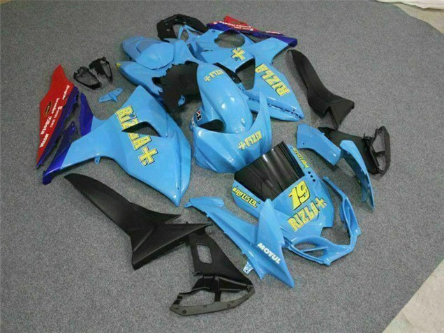 Bleu Jaune Rizla 19 Rouge Carénage Moto Suzuki GSXR 1000 2009-2016