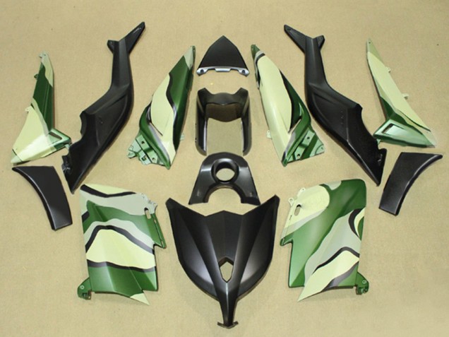 Noir Mat Vert Light Jaune Carénage Moto Yamaha TMAX530 2012-2014