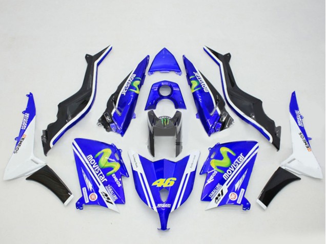 Bleu Noir Blanc ENEOS MoviStar Yamalube 46 Carénage Moto Yamaha TMAX530 2012-2014