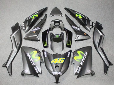 Gris Mat Jaune Semakin Didepan ENEOS Yamalube MoviStar 46 Carénage Moto Yamaha TMAX530 2012-2014 Pas Chère