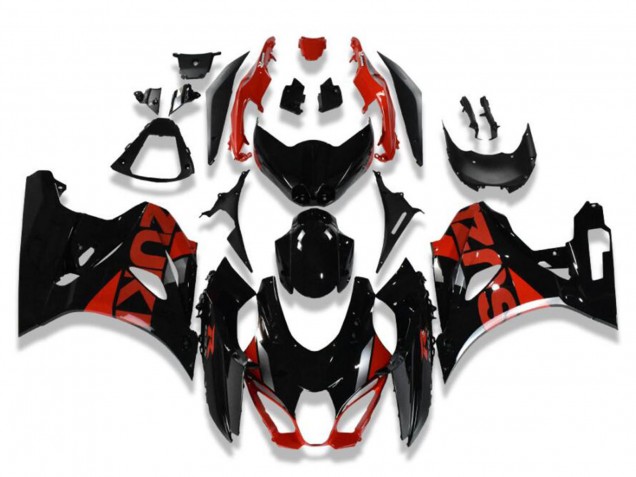 Noir Brillant Rouge Carénage Moto Suzuki GSXR 1000 2017-2024