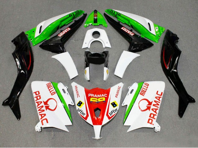Blanc Rouge Vert Pramac Fiamm Carénage Moto Yamaha TMAX530 2012-2014