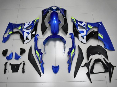 Bleu Blanc Vert Carénage Moto Suzuki GSXR 1000 2017-2024 Pas Chère