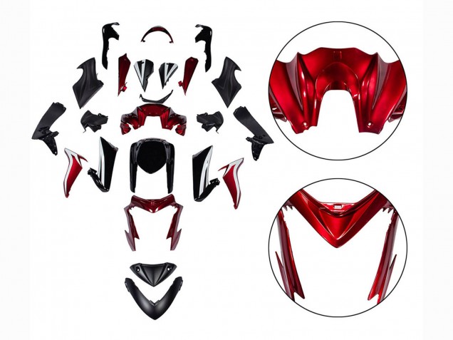 Noir Rouge Carénage Moto Suzuki GSX-S 1000 2015-2020