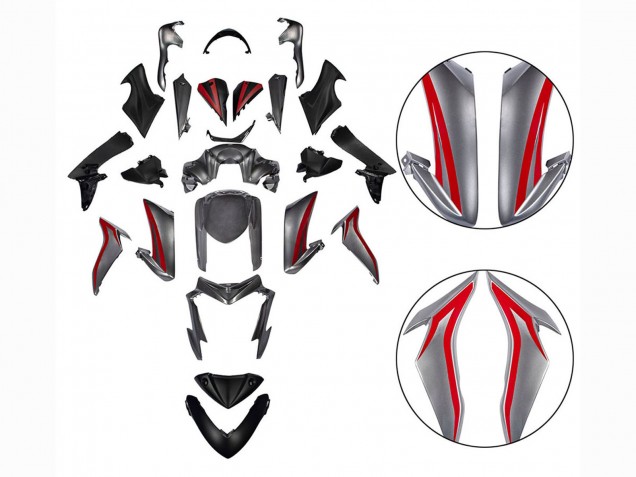 Rouge Argent Carénage Moto Suzuki GSX-S 1000 2015-2020