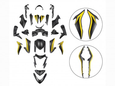 Noir Jaune Carénage Moto Suzuki GSX-S 1000 2015-2020 Pas Chère