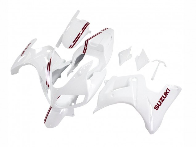 Blanc Rouge Foncé Doubler Carénage Moto Suzuki SV650 2003-2013