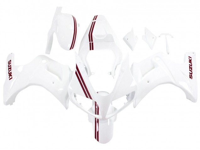 Blanc Rouge Foncé Doubler Carénage Moto Suzuki SV650 2003-2013