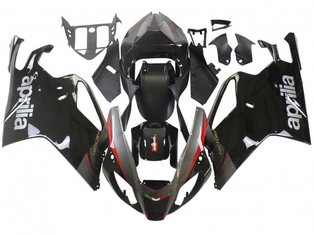 Noir Brillant Gris Rouge Carénage Moto Aprilia RSV1000 2003-2006