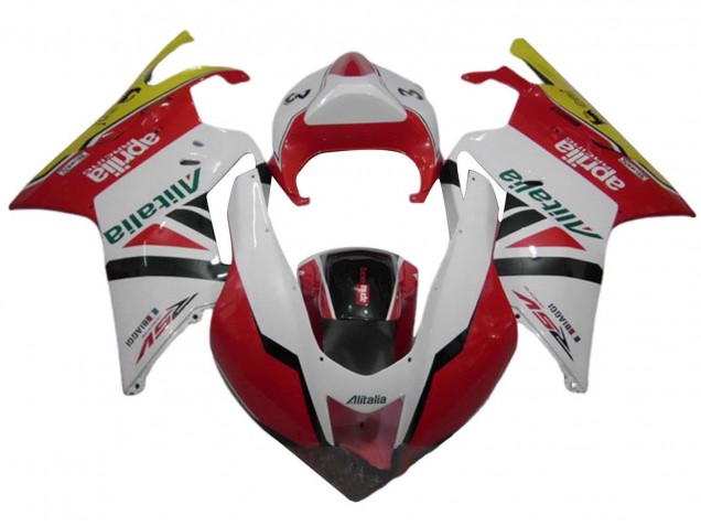 Blanc Rouge Vert Jaune Alitalia Carénage Moto Aprilia RSV1000 2003-2006