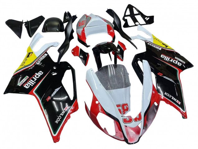 Blanc Rouge Noir Jaune 58 Carénage Moto Aprilia RSV1000 2003-2006