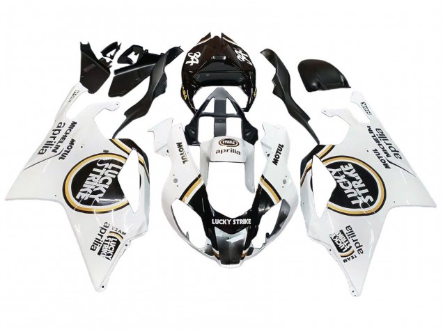 Blanc Noir Lucky Strike Motul Michelin Carénage Moto Aprilia RSV1000 2003-2006