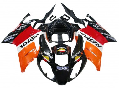 Orange Blanc Rouge Noir Repsol Carénage Moto Aprilia RSV1000 2003-2006 Pas Chère